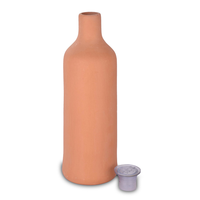 Earthen water bottle with cork 1 Ltr